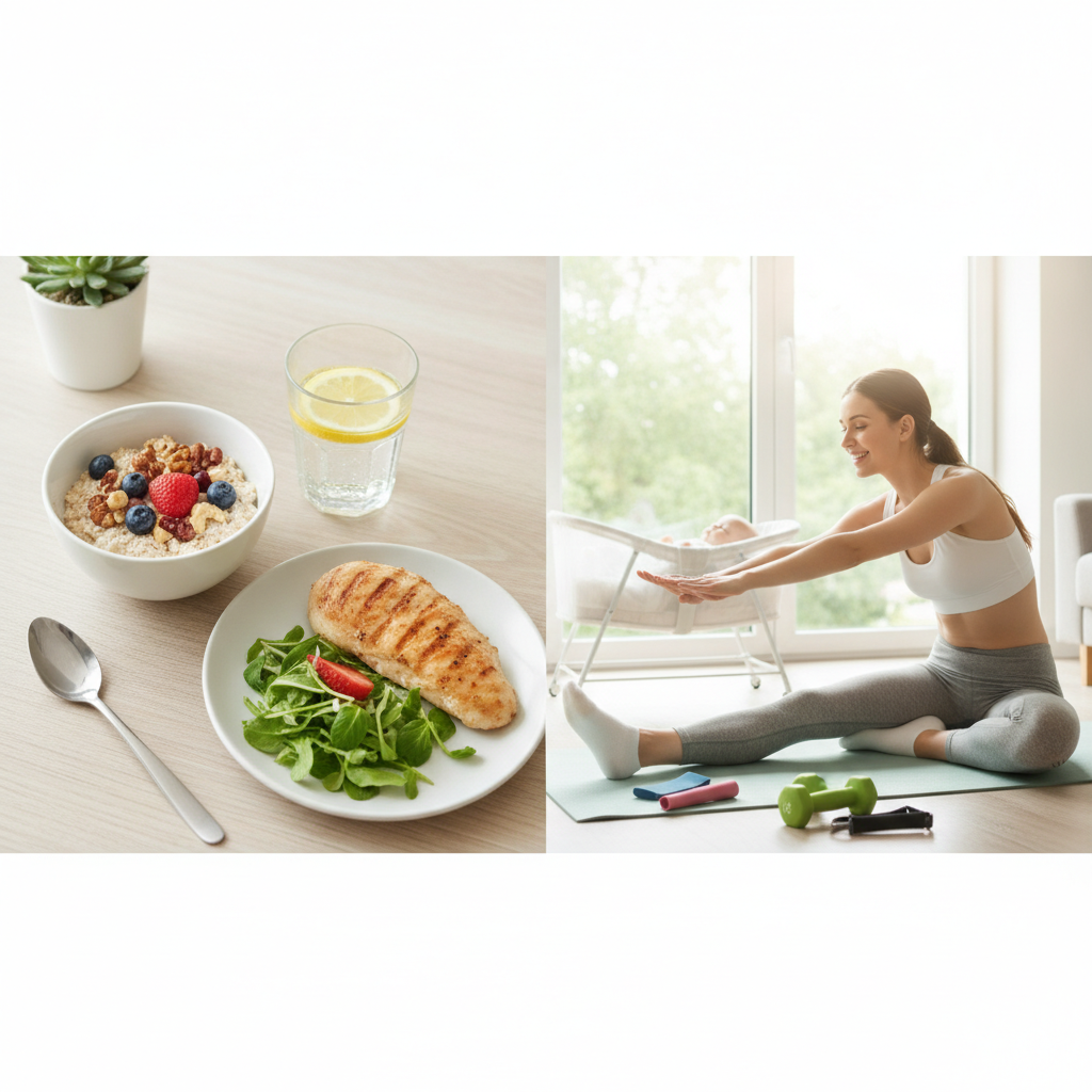 手軽に始められる産後ダイエットの食事と運動